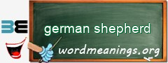 WordMeaning blackboard for german shepherd